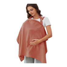 Xinwanna Breastfeeding Cover Women Nursing Cloak Breathable Fabric Adjustable Straps 360 Degree Coverage Nursing Shawl (Brick Red)