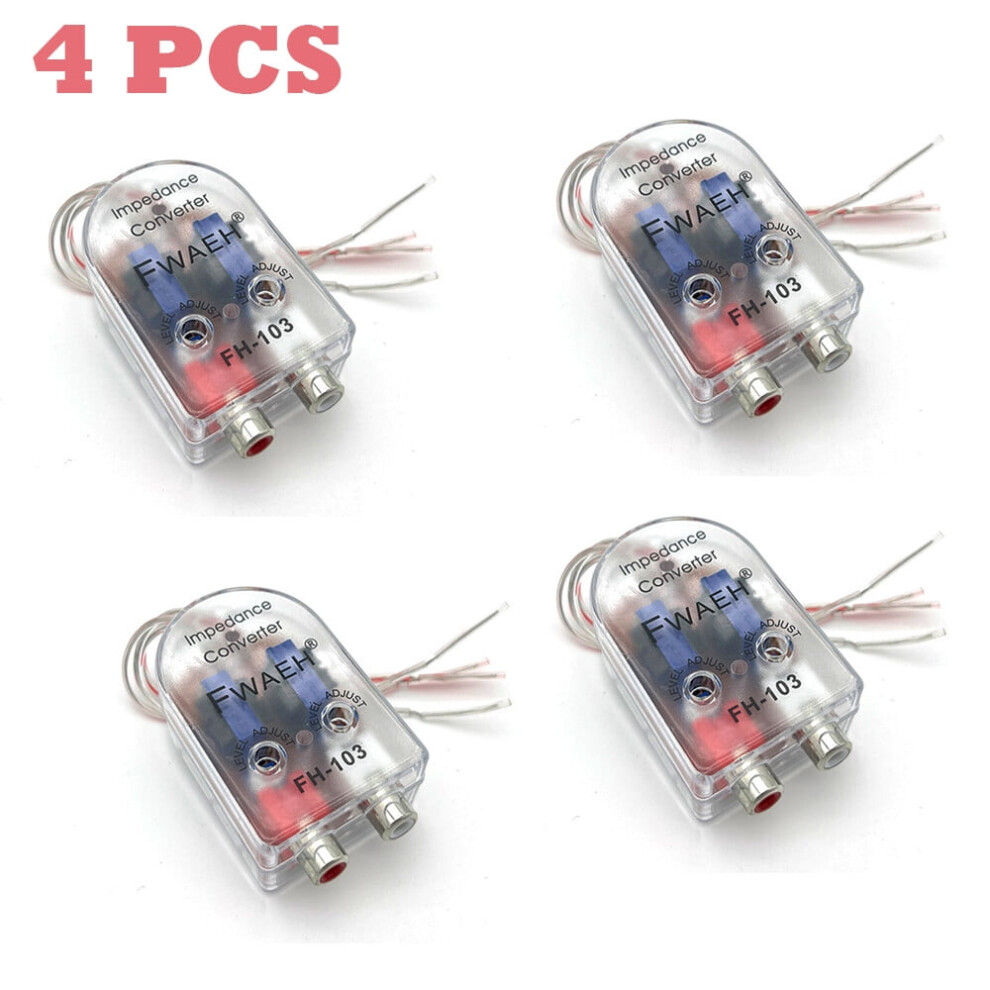 4 Pcs High To Low Impedance Converter 2-Channel Rca Line Out Level Car Speaker 9028731707303
