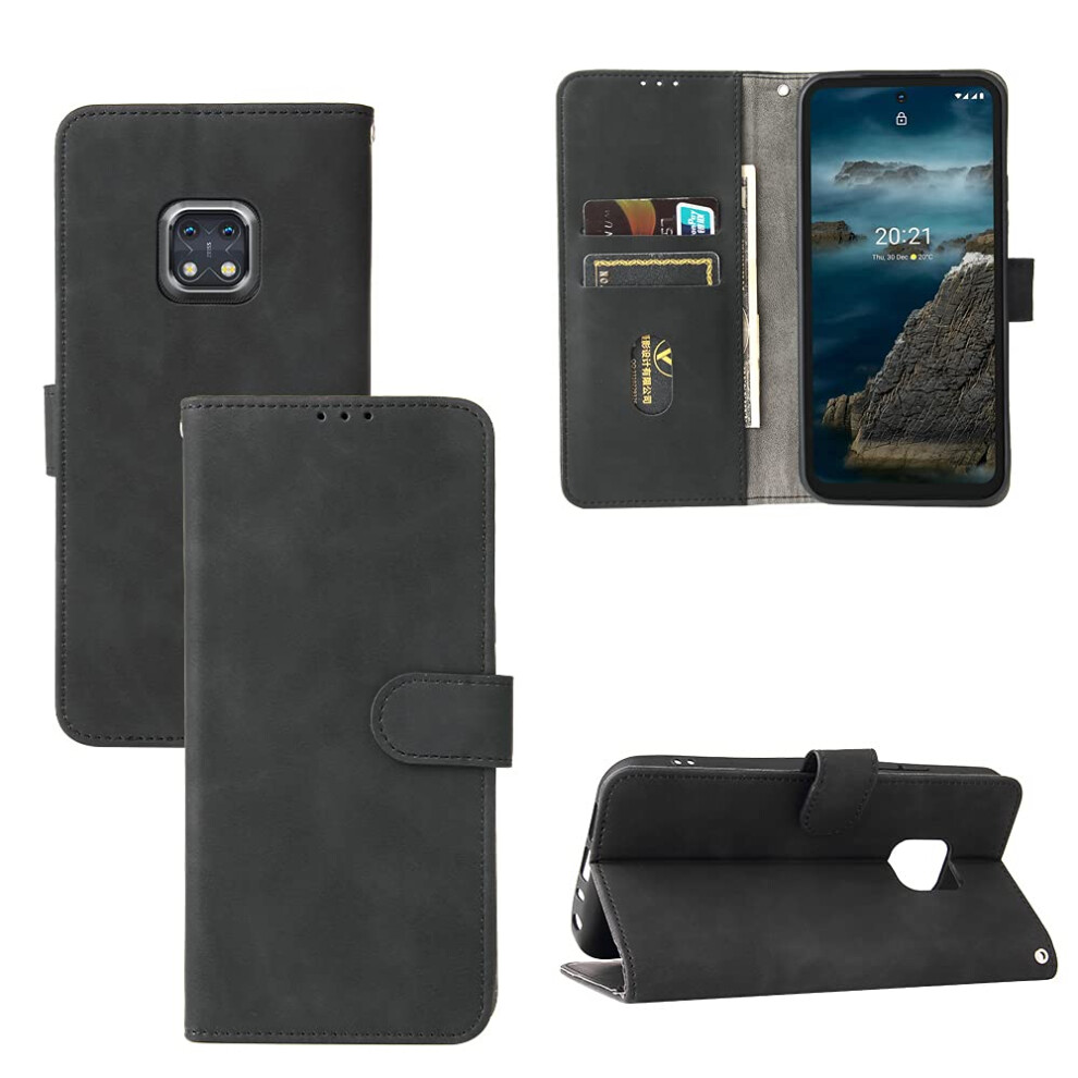 Wallet Case Pu Leather Flip Cover With Magnetic Closure And Kickstand Function For Nokia Xr20 5G Black 9092120202038