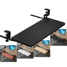 Under Desk Keyboard Tray Clamp On No Drill Adjustable Ergonomic Sliding Drawer 52 65 75cm for Office Desk