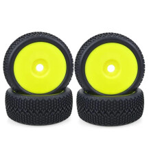 1/8 Scale RC Car Tires and Wheels Set 17mm Hex for Buggy OffRoad Compatible with Redcat HPI Kyosho HSP Wltoys Enhanced Grip