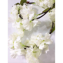 (White) Artificial cherry blossom vine hanging plant artificial cherry blossom wreath dark pink