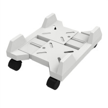 Adjustable Mobile PC Tower Stand with Lockable Wheels, Under Desk CPU Holder Cart for Gaming Case, Gold
