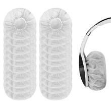 (White) 100 Pieces Headphone Earpad Covers, Disposable Non-Woven Fabric Headphone Covers/Headset Covers/Earpad Protector