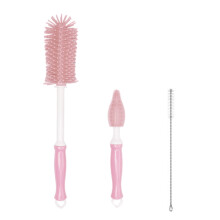 3-Piece Bottle Brush Set with Rotating Design, Compatible with Baby Bottles, Nipples & Straws