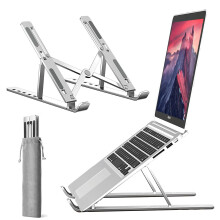 Ergonomic Aluminum Laptop Stand Adjustable 6 Angles Foldable Riser for MacBook iPad 10–15.6 Inch