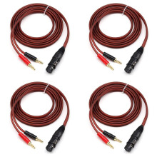 4X XLR-Auf-Bananen-Lautsprecherkabel, 3-Polige XLR-Buchse auf Zwei Bananenstecker, Audiokabel, Vergoldeter 4-Mm-Stecker auf XLR3 Pro HiFi