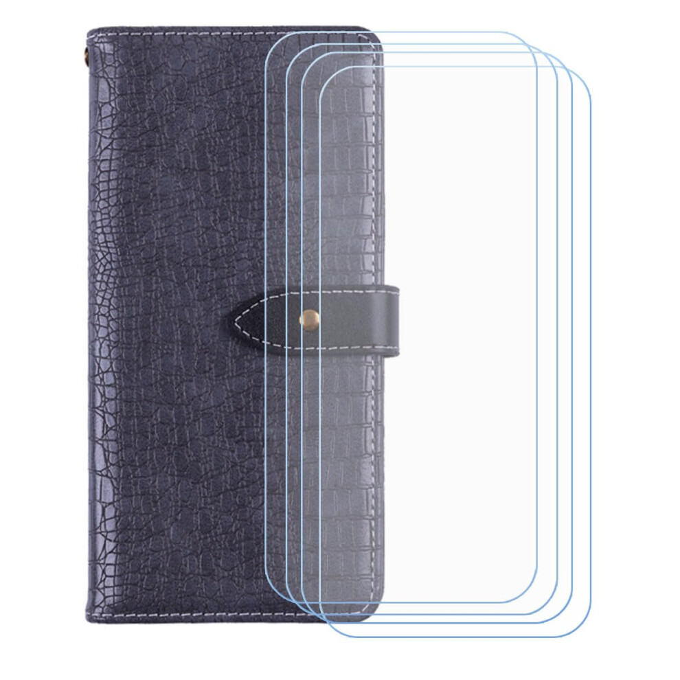 Leather Wallet Case With Card Slots And 9H Tempered Glass, Flip Folio Cover For Vivo Iqoo Z7x 6.38 Inch Gray 9771547577911