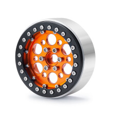 2.2 Inch RC Beadlock Wheels Orange Black Metal Rims for 1/10 Crawler Axial Wraith TRX4