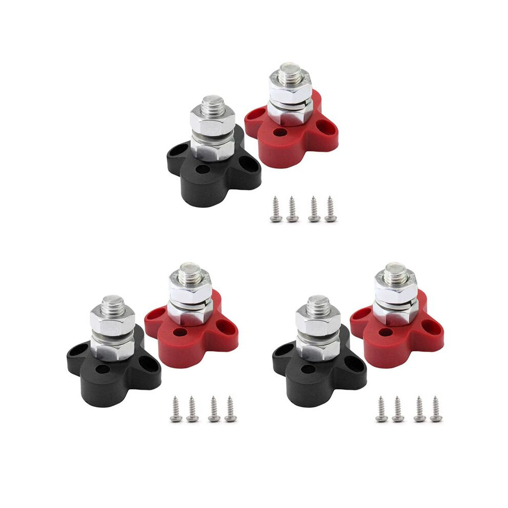 6Pcs 48V 150A Busbar M10 Terminal Block Studs Battery Power Distribution Terminal Stud Bus Bar Connector For Rv Boat 6032837182844