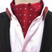 Men's Polka Dot Long Scarf Cravat Ascot Necktie