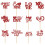 Glitter Red Valentine Cupcake Toppers 24 pcs 1