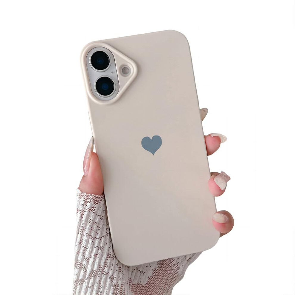 Cute Silicone Case For Iphone 15 Pro Love Heart Pattern Shockproof Protective Cover With Camera Guard White 9771547591245