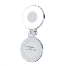 Lampă magnetică pliabilă portabilă 3 în 1 cu suport și oglindă, reîncărcabilă, CRI95+, 3 moduri, rotație la 360, compatibilă cu iPhone,