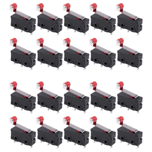 20Pcs Micro-Roller Lever Arm Open Close Limit  Kw12-3 Pcb Microswitch