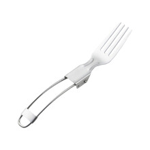 Hopfällbar utomhusgaffel, Silver 3,54x1,57x0,20 tum, Slitstarkt plastredskap, Matlagningsverktyg för backpacking, Kompakta campingtillbehör