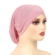 Women Solid Plain Cotton Stretch Elastic Neck Hat Hair Head Wrap Headband Turban