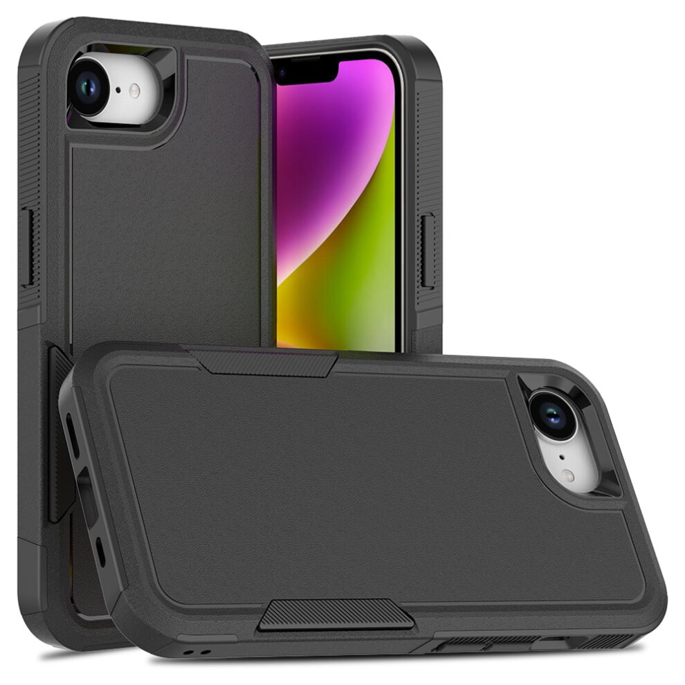 Defender Case For Iphone 16E 6.1" Â Heavy-Duty 1-In-1 Rugged, Dustproof, Shockproof, Non-Slip Protective Cover, Black 9028731605395