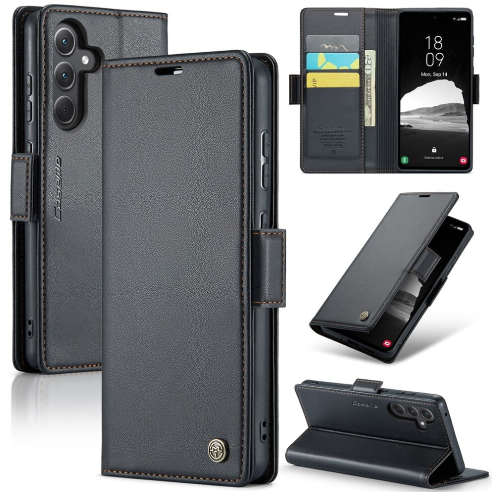 Caseme Leather Wallet Case For Compatible With Samsung Galaxy A35 5G – Rfid Blocking, Magnetic Clasp, Kickstand, Card Holder 9028731605999