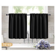 Short Curtains Half Window Curtains for Bedroom, Privacy Blackout Energy Saving Drapes for Living Room Bathroom Shades 2 Panels