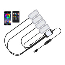 LED Atmosfär Fotljus Kit Biltillbehör USB Tändare Ljus Interiör A D3L3