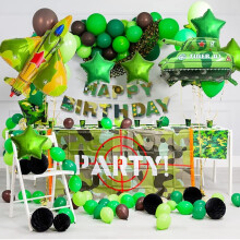 YANSION Army Tank Camouflage Balloons – Boy Birthday Party Decorations, Compatible with Army Theme