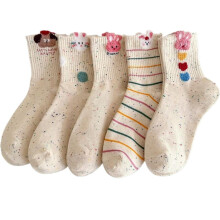 Fashionable Polyester Mid-Calf Socks with Quirky Patterns for Students in Autumn and Winter