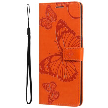 Butterfly Embossed Wallet Case for Samsung Galaxy S23 Plus, Magnetic PU Leather Flip Cover with Card Slots, Wrist Strap and Shockproof Protection