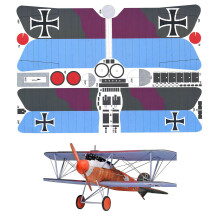 Flymodeller Storbritannia Albatross DV Fighter umontert papirmodellsett, skala 1:33