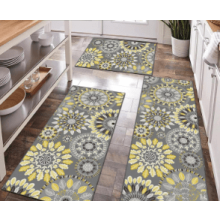 Zealburst Boho Washable Kitchen Rugs Set of 3 – Non-Slip, Soft Runner Carpet for Kitchen, Laundry & Hallways, Compatible with Farmhouse Style