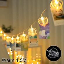 5FT Photo Clip String Lights, Battery-Operated Fairy Lights with Clips, Warm Colorful – Compatible with Photos, Bedroom, Patio, Christmas, Wedding