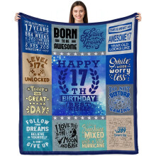 Geschenk zum 17. Geburtstag für Jungen – Kuscheldecke (127 x 152 cm), passend zur Jugendzimmerdekoration