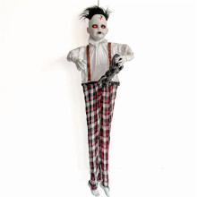 55" Animated Halloween Ghost Boy with Mouse, Glowing Red Eyes & Spooky Sound – Indoor/Outdoor Haunted House Prop