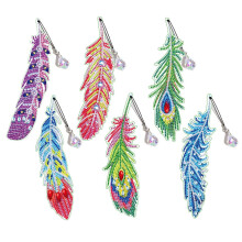 6-Style Diamond Art Bookmark Kit: Rhinestone, Feather & Beaded DIY Bookmarks for Adults – Compatible with Standard Books
