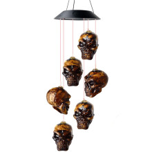 Solar Skeleton Skull Solar Powerd LED Wind Chimes Night Light Party Decorate for Home Decor