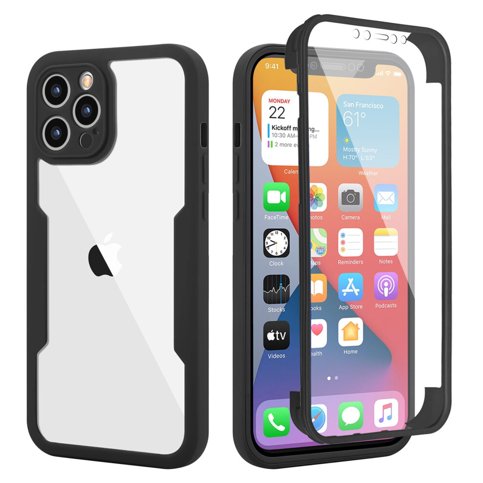 Compatible With Iphone 13 Pro Max Case Â Clear Rugged Tpu Full-Body Case With Built-In Screen & Camera Lens Protection, 6.7" 9479868426498