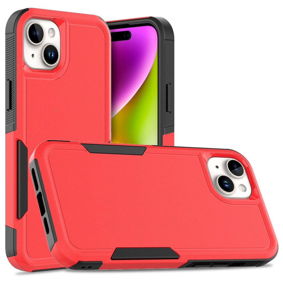 Defender Case For Iphone 15 Plus 6.7" Â Heavy-Duty 1-In-1 Rugged, Dustproof, Shockproof, Non-Slip Cover, Red 9028731607344