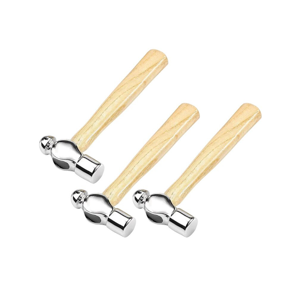 3X Wooden Handle Round Hammer Home Installation Hammer Walnut Hammer 0.25P Woodworking Hammer Hammer Hand Tools 6033949642202
