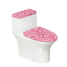 Heart Pattern Toilet Dust Cover Set 17"x21" Adjustable Easy Care for Bathroom Home Comfort