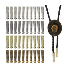 4 Cores Bolo Tie Tips Bolo Tie Findings Substituição End Caps Liga Cord End Long Cord Ends Caps para DIY Findings Roupas
