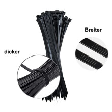 5X Sujetacables Negro Paquete de 300 mm X 7,6 mm Resistente una los Rayos UV Ultra con 75 Kg de Resistencia una la TraccióN Resistente Al Calor