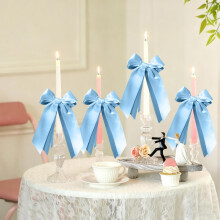 6-Piece Blue Butterfly Knot Ribbon Decorations for Holiday, Christmas, Gift Packaging, and Party Décor