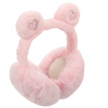 Morbide e calde cuffie auricolari in peluche rosa, 1 set, 9,8 x 7,9 x 5,5 pollici.
