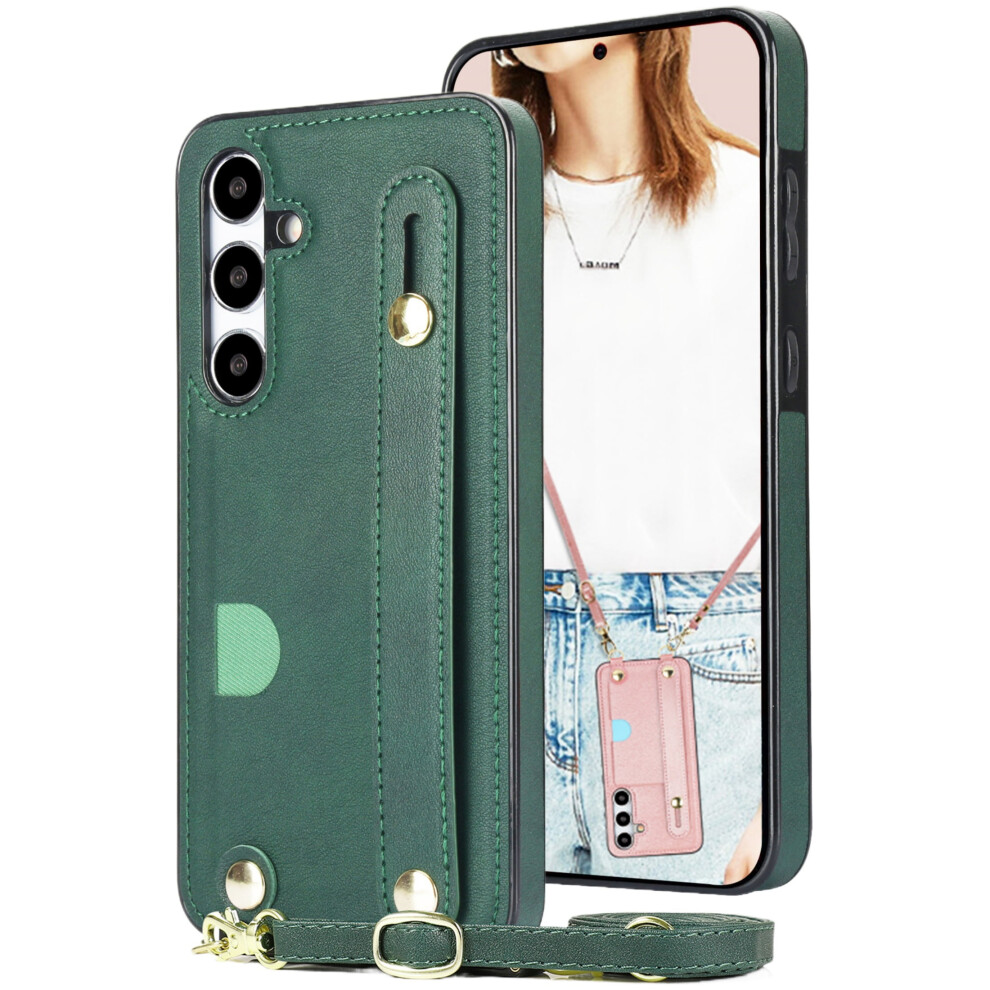 Ccsmall Crossbody Case For Samsung Galaxy S25 Â Card Slot, Adjustable Strap, Wristband & Kickstand Â Kb Green 9479868595392