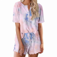 Pyjamasets voor dames, 2-delige tie-dye modal slaapset: lichte en losse pasvorm, ideaal als zomerse loungewear pyjama voor dames, ook verkrijgbaar in