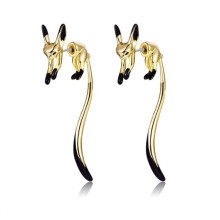 (Gold) Fox Earrings Long Tail Temperament Beautiful Dangle Earrings Jewelry For Women