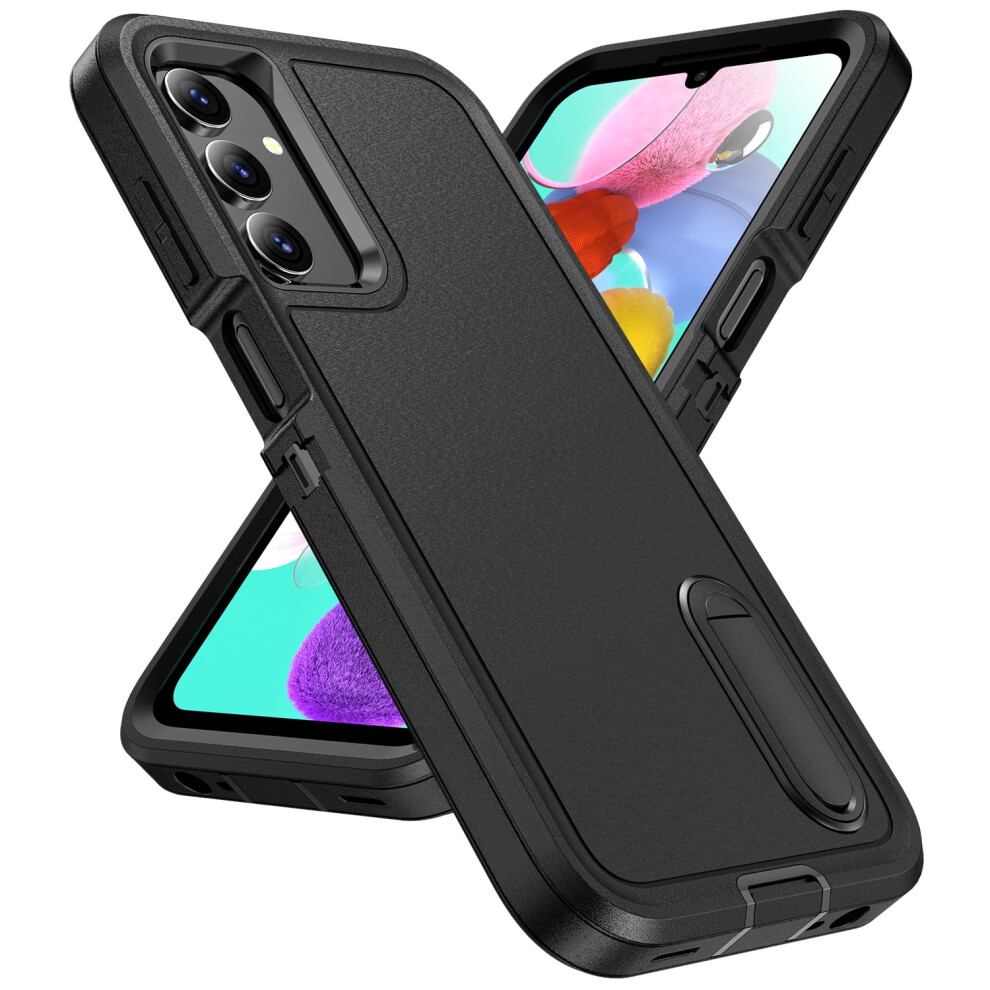 Compatible With Samsung Galaxy A16 5G Case Â 3-Layer Military-Grade Rugged Kickstand Case With Shockproof Protection & Raised Screen Lip, Black 9479868430839