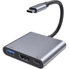 Adaptor Hub USB-C: HDMI 4K, USB 3.0, încărcare PD – Compatibil cu iPhone seria 15, MacBook Pro/Air, iPad Pro