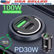 2 Port USB Super Fast Car Charger Adapter For compatible with iPhone compatible with Samsung Android Phone 2PCS