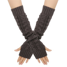 Winter Wool Gloves for Cold Weather – Thickened, Long Sleeve, Fingerless, Dark Gray – Compatible with Work & Daily Use